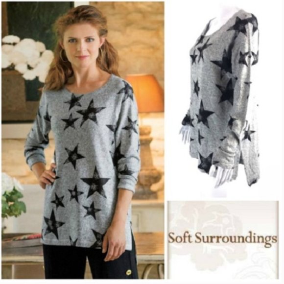 Soft Surroundings Sweaters - Soft Surroundings E’toile Soft Star Print Top